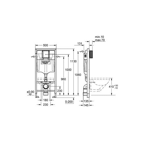 Rapid SL Gömme rezervuar, 1.13 m montaj yüksekliği-Grohe