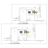 CALEFFİ Seri 6000 LEGIOMIX, Programlanabilir termal dezenfeksiyon ve kontrol özelliğine sahip elektronik karışım vanası, 24 V. Flanşlı bağlantı PN 16.