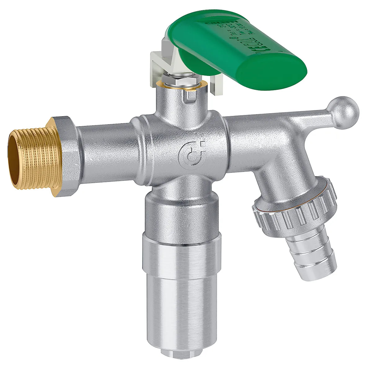 CALEFFİ Seri 603450 Küresel tip bahçe musluğu, anti-friz emniyet cihazı ile