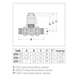 CALEFFİ Seri 676060 İki-yollu zon kontrol vanası.