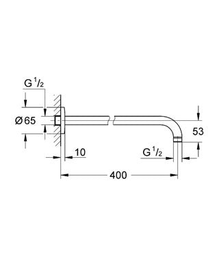 New Tempesta Classic Duş başlığı kolu 400 mm-Grohe