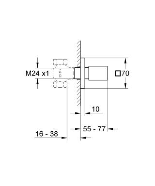 Universal Cube Ankastre stop valf-Grohe