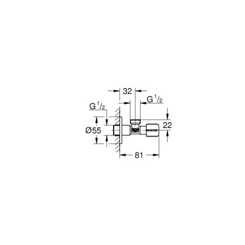 Angle valves neutral handle Ara musluk 1/2"-Grohe