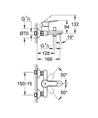 BauEdge Tek kumandalı banyo bataryası-Grohe