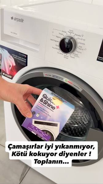 Quick & Shine Profesyonel Ev Temizliği Çamaşır Makinesi Kazan Temizleme Tozu
