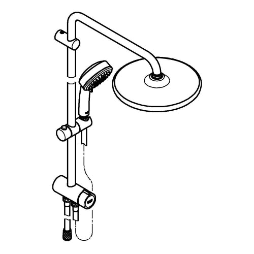 New Tempesta Cosmop. System Duvar bağlantılı, divertörlü duş sistemi-Grohe