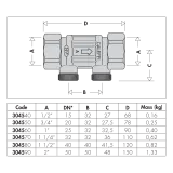 CALEFFİ Seri 3045 UZUN ÖMÜRLÜ Çek-valf, dişi bağlantılar.