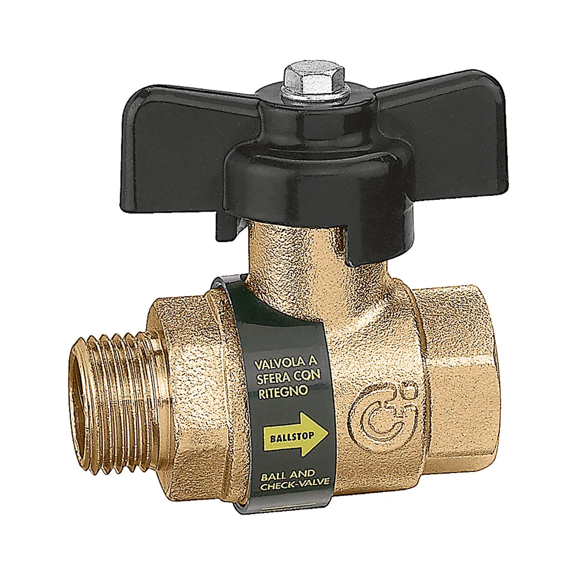 CALEFFİ Seri 332 BALLSTOP, Kendinden çek-valfli küresel vana, erkek - dişi bağlantılar.20 EU