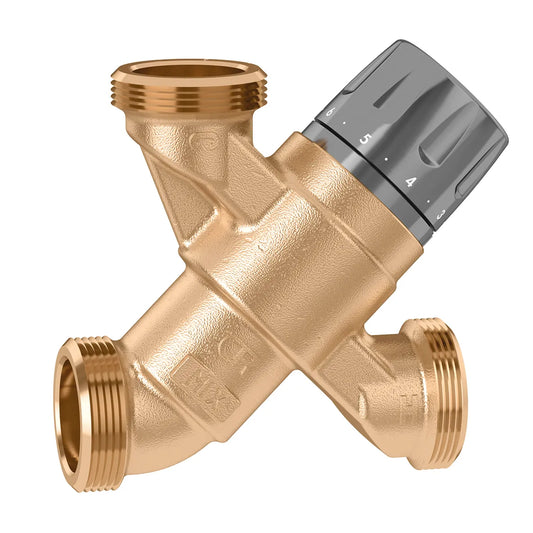 CALEFFİ 520251 Ayarlanabilir başlıklı termostatik karıştırma vanası.
