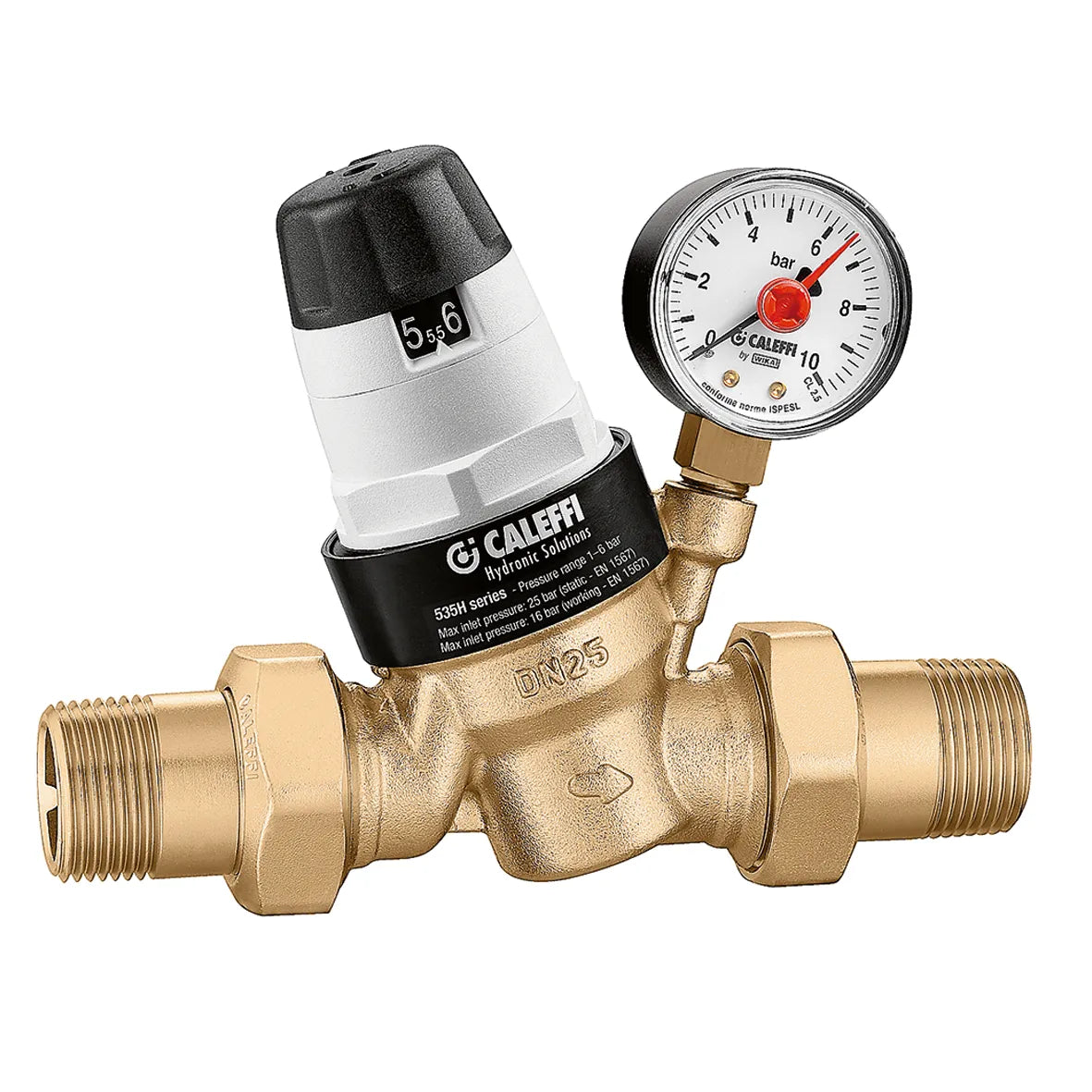 CALEFFİ Seri 5350.. YÜKSEK SICAKLIK BASINÇ  REGÜLATÖRÜ H Dahili değiştirilebilir kartuşu bulunan basınç düşürücü vana.