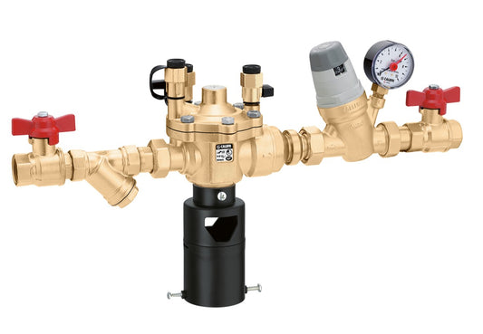CALEFFİ Seri 574 BA tip geri akış önleyicili, kesme vanalı ve Y tipi pislik tutuculu kompakt dolum seti.