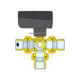 CALEFFİ Seri 644364 3BY Motorlu üç-yollu küresel yönlendirici vana