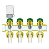 CALEFFİ Seri 665 DYNAMICAL®, Ön-montajlı dağıtım kolektörü.