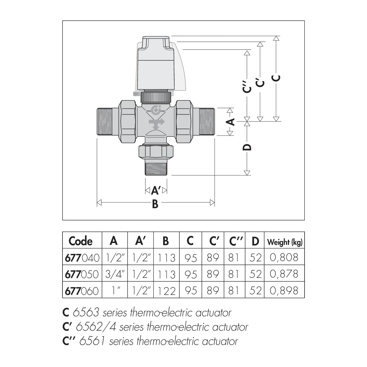 CALEFFİ Seri 677060 3 yollu zon kontrol vanası. 1'' İNÇ