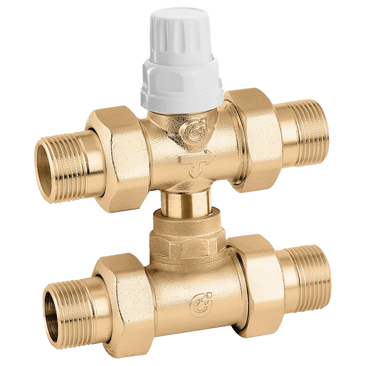 CALEFFİ Seri 678 Üç-yollu, by-pass T-bağlantılı zon kontrol vanası.