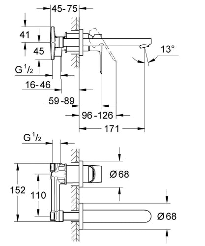 BauEdge İki delikli lavabo bataryası-Grohe