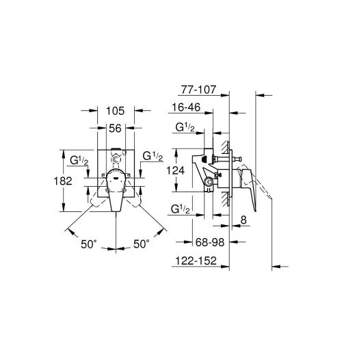 BauEdge 2020 Tek kumandalı banyo bataryası-Grohe