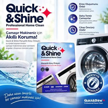Quick & Shine Profesyonel Ev Temizliği Çamaşır Makinesi Kazan Temizleme Tozu