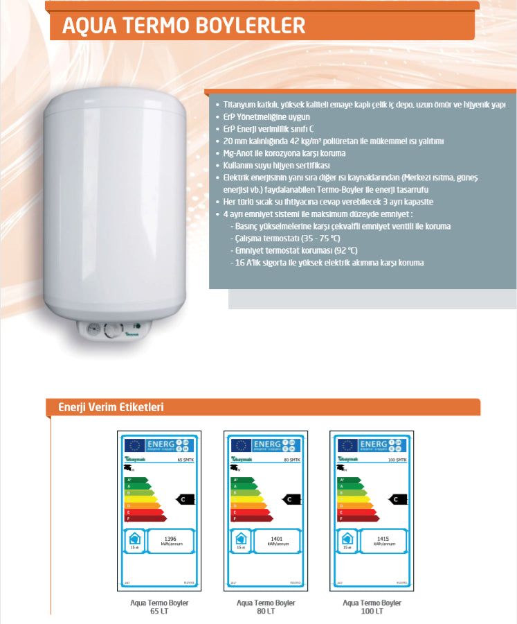 BAYMAK Aqua Konfor Termoboyler 80 Litre XX